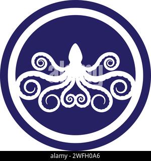 Oktopus-Symbol Vektor-Illustration Designvorlage Stock Vektor