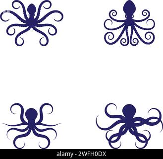 Oktopus-Symbol Vektor-Illustration Designvorlage Stock Vektor