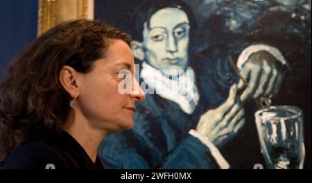 £ 30 - 40 Millionen Pfund Picasso zum Verkauf - Christies Angebot Picasso Meisterwerk aus seiner Blauen Periode - Porträt von Angel Fernandez de Soto (der Absint Stockfoto