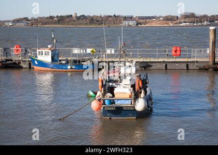 Blick auf den Hafen in Harwich, Essex im Vereinigten Königreich Stockfoto