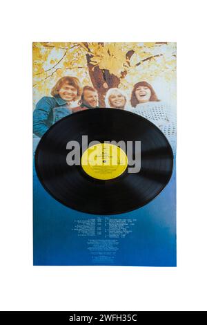 Abba Greatest Hits Vinyl-Album-Cover isoliert auf weißem Hintergrund - 1975 1976 Stockfoto