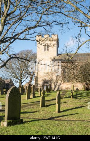 Die denkmalgeschützte Kirche St. Margaret of Antiochia in Tanfield, Co. Durham, England, Großbritannien Stockfoto