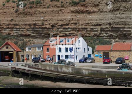 Rettungsbootstation, staithes, yorkshire Stockfoto