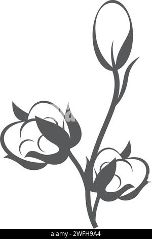Baumwolle Blume Vektor Symbol Vorlage Symbol Natur Stock Vektor