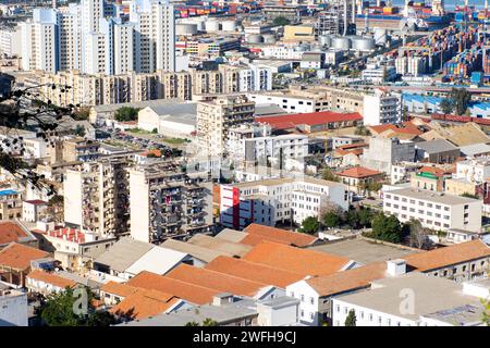 Hochwinkelblick auf die Stadt Algier. Panoramablick. Stockfoto