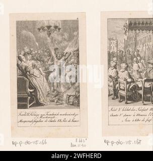 Bemerkenswerte Maskerade von Karel VI., Daniel Nikolaus Chodowiecki, 1791 Druck oben rechts nummeriert: 2. Mit Unterschrift auf Deutsch und Französisch. Printmacher: BerlinAfter eigenes Design von: Berlinpublisher: Gotha Paper Etching History. Maskerade, maskierter Ball. Taschenlampe. Wilder Mann, Wodewose, Waldhaus Stockfoto