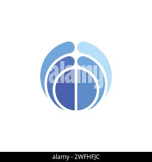 Circle Waves Logo, Kugel blaues Splash Wasser Symbol, Swirl Wind Icon Vektor Design, blaue Welle Logo Symbol Symbol Vektor Design Stock Vektor