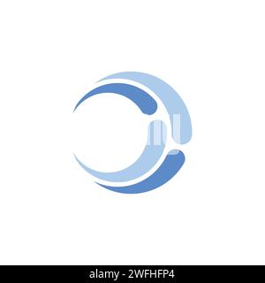 Circle Waves Logo, Kugel blaues Splash Wasser Symbol, Swirl Wind Icon Vektor Design, blaue Welle Logo Symbol Symbol Vektor Design Stock Vektor