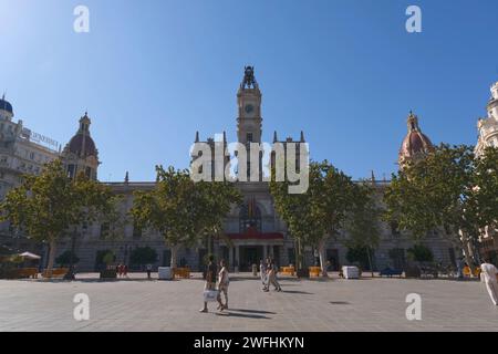 Rathaus Valencia, Plac de l'Ajuntament, Stadt Valencia, Spanien, Europa Stockfoto