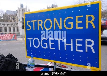 Westminster, London, Großbritannien. 31. Januar 2024. Brexit: 4. Jahrestag des Austritts des Vereinigten Königreichs aus der EU. Quelle: Matthew Chattle/Alamy Live News Stockfoto