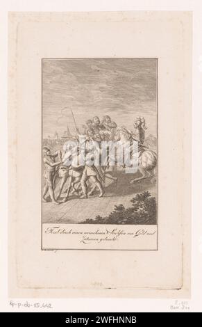 Johannes Tetzel wird in der Nähe von Leipzig ausgeraubt und dem Ablasshandel Daniel Nikolaus Chodowiecki vorgeworfen, 1798 Druck mit Unterschrift auf Deutsch. Berliner Papierätzgeschichte. Verhaftung (von Straftätern). mönch(e), Mönch(e). Verwöhnung, Clemency; Clemenza, Clemenza & Moderatione, Indulgenza (Ripa) Leipzig Stockfoto