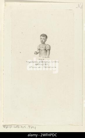 Porträt Marianne, Prinzessin der Niederlande, Willem van Senus, 1815–1851 gedrucktes Porträt Marianne. Am unteren Rand ihres Namens und ihres Titels. Niederlande Papiergravur/Ätzung Stockfoto