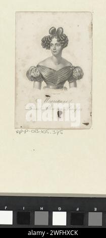 Porträt von Marianne, Prinzessin der Niederlande, Philippus Velijn, 1830 - 1836 gedrucktes Porträt von Marianne. Am unteren Rand ihres Namens und ihres Titels. Niederlande Papiergravur/Ätzung Stockfoto