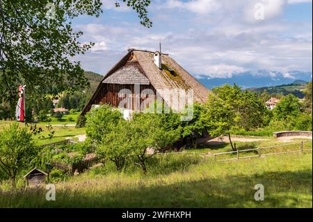 Der alte Maso Plattner (typisch Tiroler Bauernhof), Standort des Bienenmuseums, Costalovara, Gemeinde Ritten, Südtirol. Trentino Südtirol, Norden Stockfoto