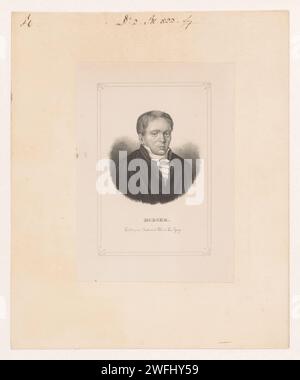 Portrated Van Elias Annes Borger, Hendrik Frederik Sartor, nach Philippus Velijn, 1837–1840 drucken die Haager Zeitung historische Personen Stockfoto