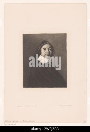 Porträt eines unbekannten Mannes, Wilhelm Hoecht, nach Frans Hals, 1883 Druckpapier. Eine anonyme historische Person, die porträtiert wurde Stockfoto