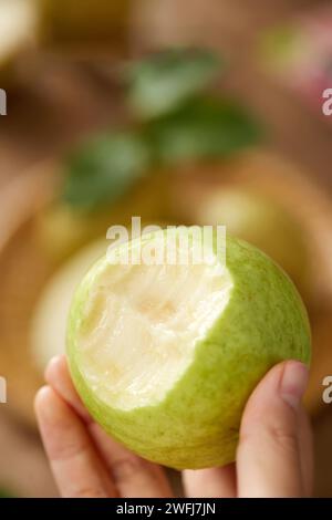 Bilder von Guave, rosa Guava, köstliche asiatische Guava, hochwertige Bilder Stockfoto