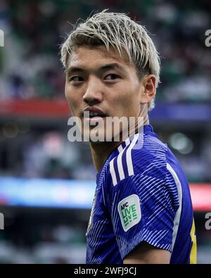 Doha, Katar. Januar 31, 2024. DOHA, KATAR - JANUAR 31: Ritsu Doan aus Japan während des AFC-Achtelfinale-Spiels zwischen Bahrain und Japan im Al Thumama Stadium am 31. Januar 2024 in Doha, Katar Credit: Sebo47/Alamy Live News Stockfoto