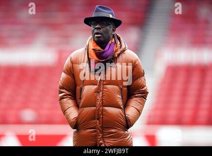 Lilian Thuram während der Racial and Gender Equity in European Football Conference im City Ground, Nottingham. Die Konferenz, die sich mit dem Thema Rassismus und Geschlechterungleichheit im europäischen Fußball befassen soll, wird von Waldbesitzer Evangelos Marinakis unterstützt. Bilddatum: Mittwoch, 31. Januar 2024. Stockfoto