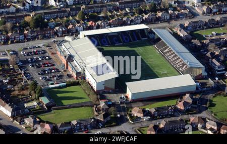 Aus der Vogelperspektive des Widnes Vikings Rugby League Club DCBL Stadions Stockfoto