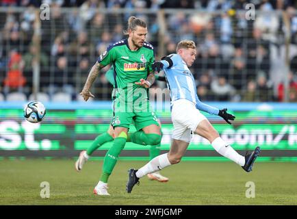 München, Deutschland. Januar 2024. firo: 20.01.2024, Fußball, 3. Liga, 3. Bundesliga, Saison 2023/2024, 21. Spieltag, TSV München 1860 - MSV Duisburg, Daniel Ginczek, MSV Duisburg, MSV Duisburg, Duisburg, Quelle: dpa/Alamy Live News Stockfoto