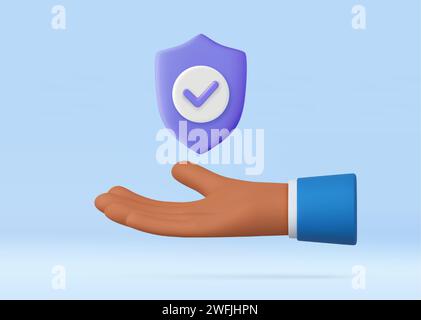3D Hand gibt Versicherungsschutz. Stock Vektor