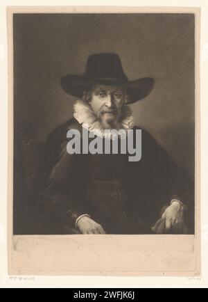 Porträt eines Bürgermeisters, Richard Houston, nach Rembrandt van Rijn, 1731 - 1775 Druckpapier historische Personen. Bürgermeister, Bürgermeister Stockfoto