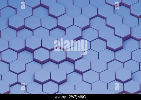 Nahtloses sechseckiges Muster, geometrisch präzise, für einen wabenartigen, tessellierten Effekt, ideal für moderne Designs. Stockfoto