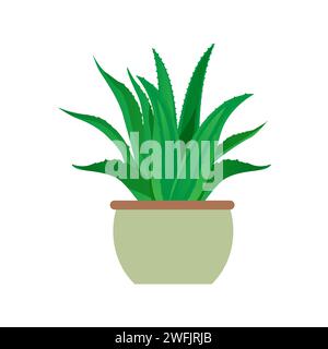 Aloe Vera Zimmerpflanze Symbol Vektor-Illustration Stock Vektor