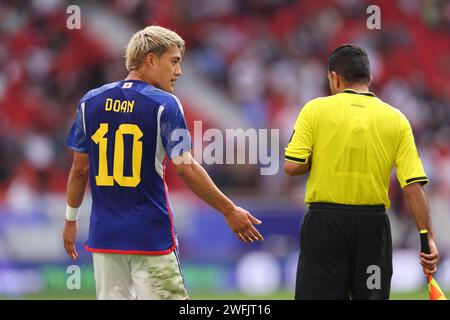 Doha, Katar. Januar 31, 2024. Ritsu Doan (JPN) Fußball/Fußball : AFC Asienmeisterschaft Katar 2023 Achtelfinale zwischen Bahrain 1-3 Japan im Al Thumama Stadium in Doha, Katar. Quelle: Naoki Morita/AFLO SPORT/Alamy Live News Stockfoto