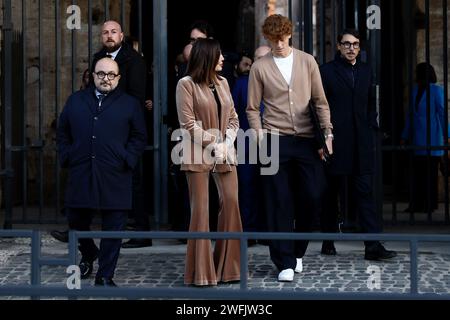 Roma, Italien. Januar 31, 2024. Foto Cecilia Fabiano/LaPresse 31 gennaio 2024 Roma (Italia) Sport Tennis - Shooting fotografico di Jannik Sinner al Colosseo. Nella Foto: Jannik Sinner 31. Januar 2024 Rom (Italien) Sport Tennis - Jannik Sinners Fotoshooting im Kolosseum. Auf dem Foto: Jannik Sinner Credit: LaPresse/Alamy Live News Stockfoto