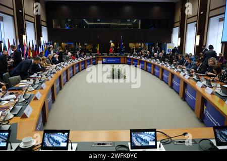 Brüssel, Belgien Januar 31, 2024. Informelles Treffen der EU-Verteidigungsminister am 31. Januar 2024 in Brüssel, Belgien. Quelle: ALEXANDROS MICHAILIDIS/Alamy Live News Stockfoto