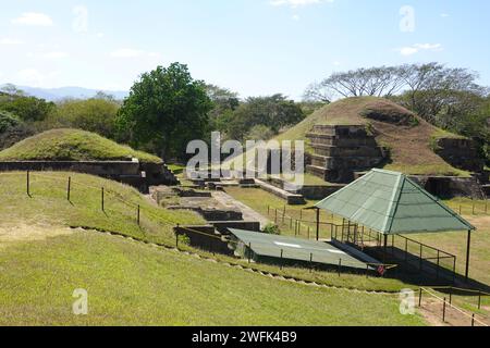 San Andres Archäologischer Park, eines der größten prähispanischen Zentren in El Salvador, Zentralamerika Stockfoto