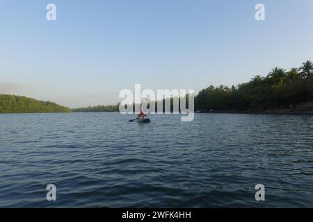 Laguna Yure, Reservoir in der Nähe der Panacam Lodge, Cerro Azul Nationalpark, Honduras, Zentralamerika Stockfoto