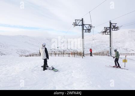 Glenshee Skigebiet, Schottlands größtes Skigebiet, Cairngorms, Glenshee Stockfoto