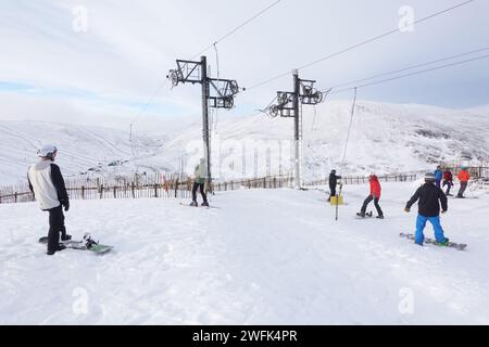 Glenshee Skigebiet, Schottlands größtes Skigebiet, Cairngorms, Glenshee Stockfoto