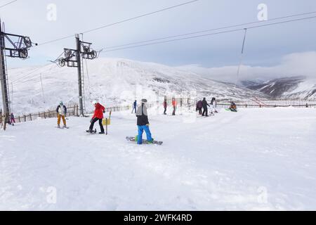 Glenshee Skigebiet, Schottlands größtes Skigebiet, Cairngorms, Glenshee Stockfoto