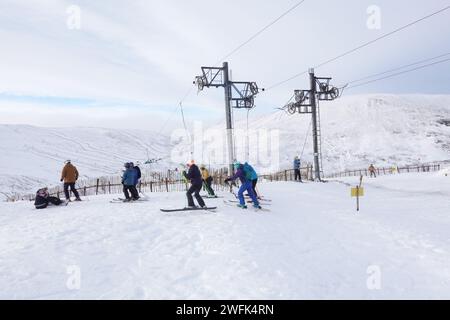 Glenshee Skigebiet, Schottlands größtes Skigebiet, Cairngorms, Glenshee Stockfoto