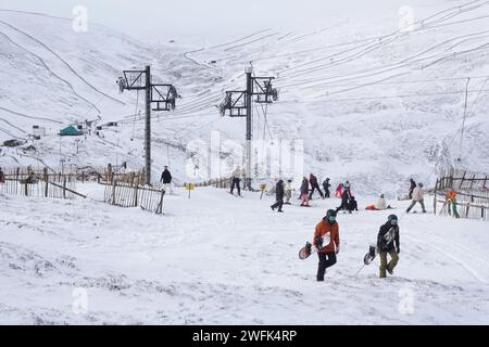 Glenshee Skigebiet, Schottlands größtes Skigebiet, Cairngorms, Glenshee Stockfoto