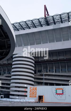 Mailand, Italien. Januar 31, 2024. Foto Alessandro Cimma/LaPresse 31-01-2024, Milano, Italia.San Siro. Stadio Giuseppe Meazza. Foto esterni. Foto Alessandro Cimma/LaPresse 01-31-2024 Mailand, Italien. San Siro. Giuseppe Meazza Stadion. Externe Fotos. Quelle: LaPresse/Alamy Live News Stockfoto