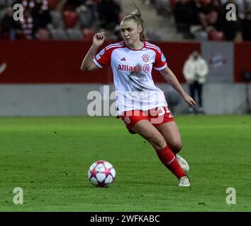 München, Deutschland. 30. Januar 2024. Georgia Stanway (FC Bayern München Frauen, #31). FC Bayern München Frauen gegen Paris Saint-Germain, Fussball Champions League Frauen, Gruppenphase, 6. Spieltag, Saison 2023/2024, 30.01.2024. Foto: Eibner-Pressefoto/Heike feiner Credit: dpa/Alamy Live News Stockfoto