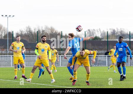 Basford FC war Gastgeber von Warrington Rylands in der NPL Premier League 2024 Stockfoto