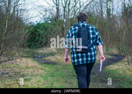 verloren im Wald Stockfoto