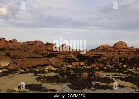 Renote Island ist eine Insel, die zur französischen Gemeinde Trégastel im Departement Côtes-d'Armor in der Bretagne gehört. Stockfoto