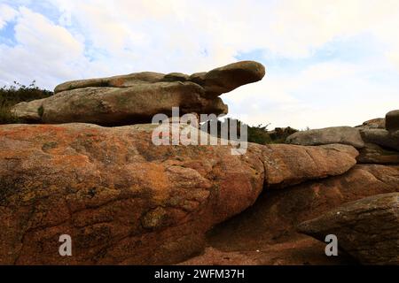 Renote Island ist eine Insel, die zur französischen Gemeinde Trégastel im Departement Côtes-d'Armor in der Bretagne gehört. Stockfoto