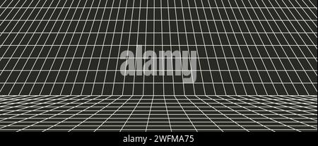 Weiße verzerrte horizontale Hintergrundvektorgrafik des Gitters Stock Vektor