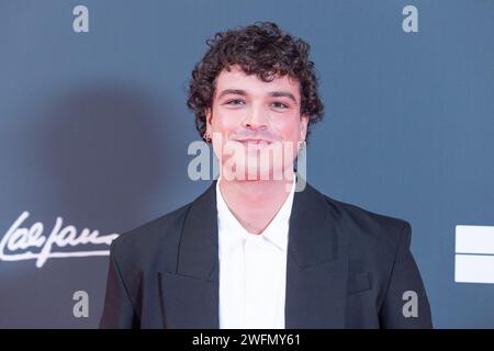 31. Januar 2024, Rom, Italien: Schauspieler Leo Gassmann besucht den roten Teppich der Premiere des Films „Califano“ im Space Cinema Moderno in Rom (Foto: © Matteo Nardone/Pacific Press via ZUMA Press Wire) NUR REDAKTIONELLE VERWENDUNG! Nicht für kommerzielle ZWECKE! Stockfoto