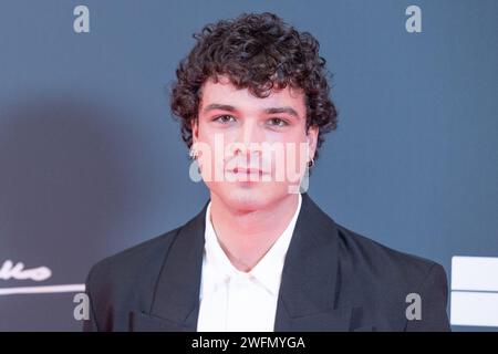 31. Januar 2024, Rom, Italien: Schauspieler Leo Gassmann besucht den roten Teppich der Premiere des Films „Califano“ im Space Cinema Moderno in Rom (Foto: © Matteo Nardone/Pacific Press via ZUMA Press Wire) NUR REDAKTIONELLE VERWENDUNG! Nicht für kommerzielle ZWECKE! Stockfoto