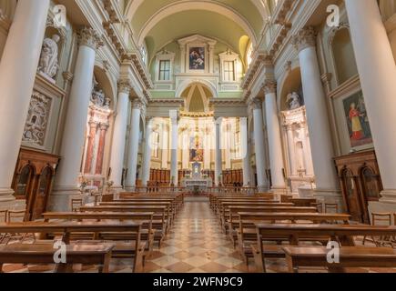 VICENZA, ITALIEN - 6. NOVEMBER 2023: Das Kirchenschiff Chiesa di San Gaetano. Stockfoto