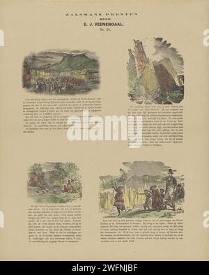 Neuseeland und Neuseeländer, 1869-1882 Print Leaf mit 4 Aufführungen Neuseelands und Neuseelands. Eine Beschriftung unter jedem Bild. In der Mitte nummeriert: Nr. 51. Verlag: KampenNetherlandsprint Maker: Europeprint Maker: Europe Paper Letterpress Printing Australian and Oceanian Races Neuseeland Stockfoto